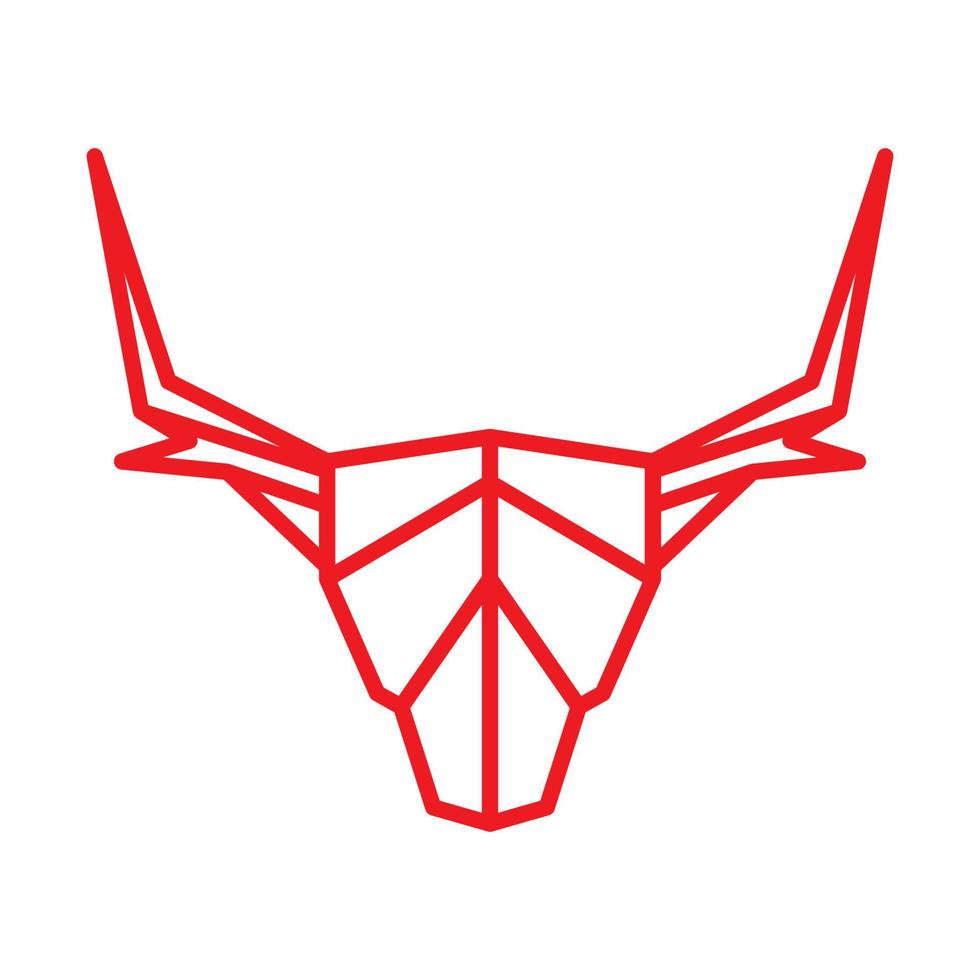 línea geométrica cabeza de vaca logo vector símbolo icono diseño gráfico ilustración