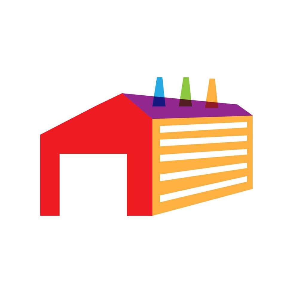 Ilustración de icono de vector de logotipo moderno de almacén colorido abstracto