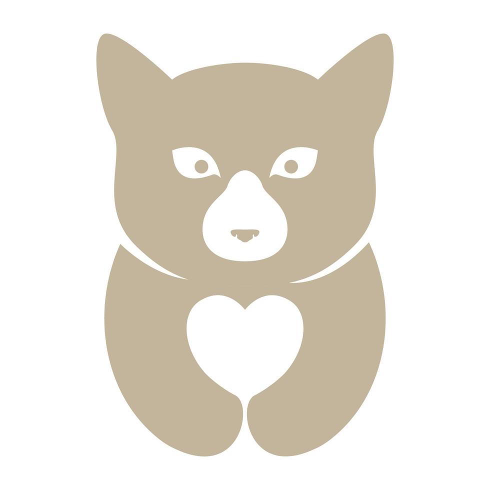 cute honey bear with love logo symbol icon vector graphic design illustration