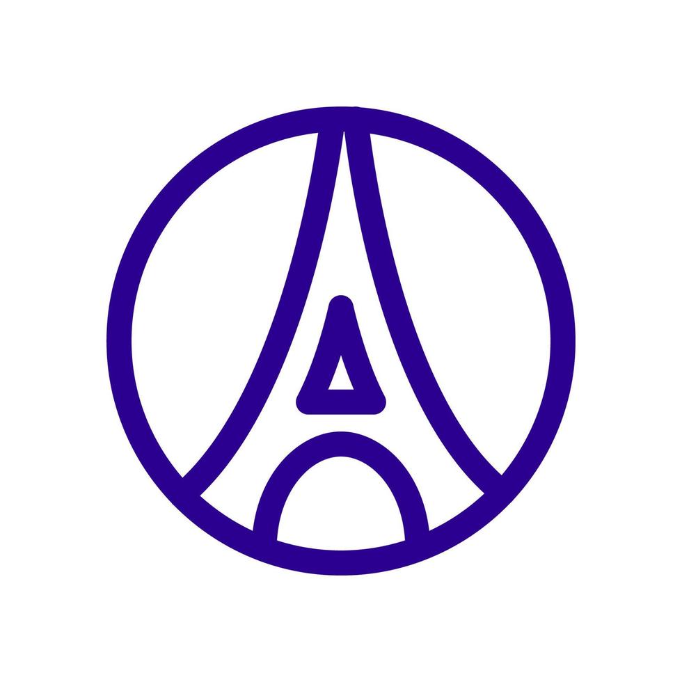 Eiffel tower line circle modern logo symbol icon vector graphic design illustration