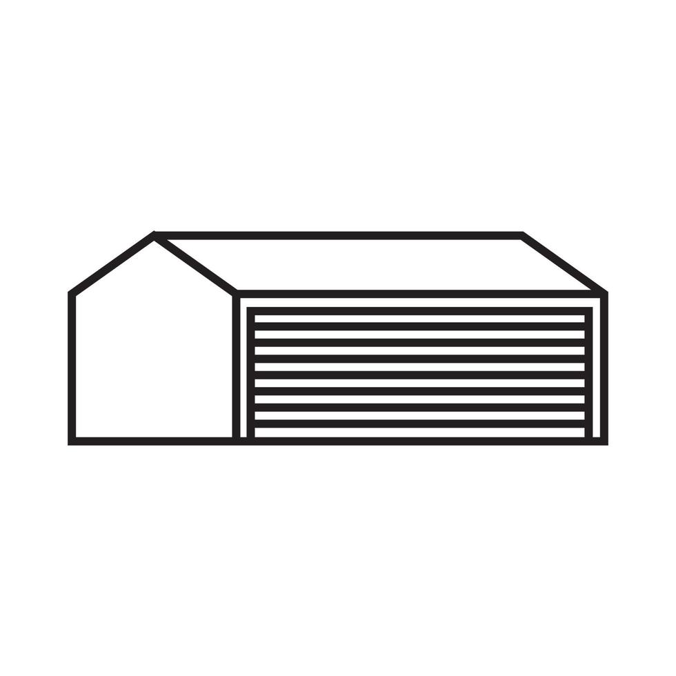 simple line storage building logo design vector graphic symbol icon sign illustration creative idea