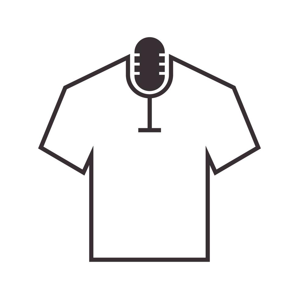 microphone with t-shirt cloth logo symbol icon vector graphic design illustration idea creative