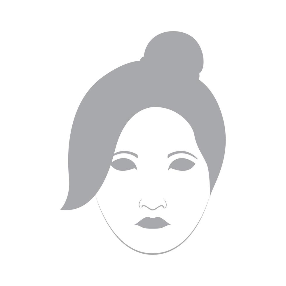 asian women face beautiful culture logo symbol vector icon illustration graphic design