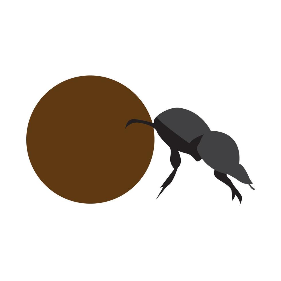 dung beetle flat logo symbol icon vector graphic design illustration idea creative
