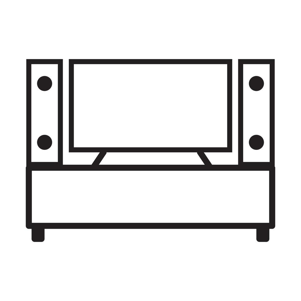 modern tv line led stereo logo design vector graphic symbol icon sign illustration creative idea