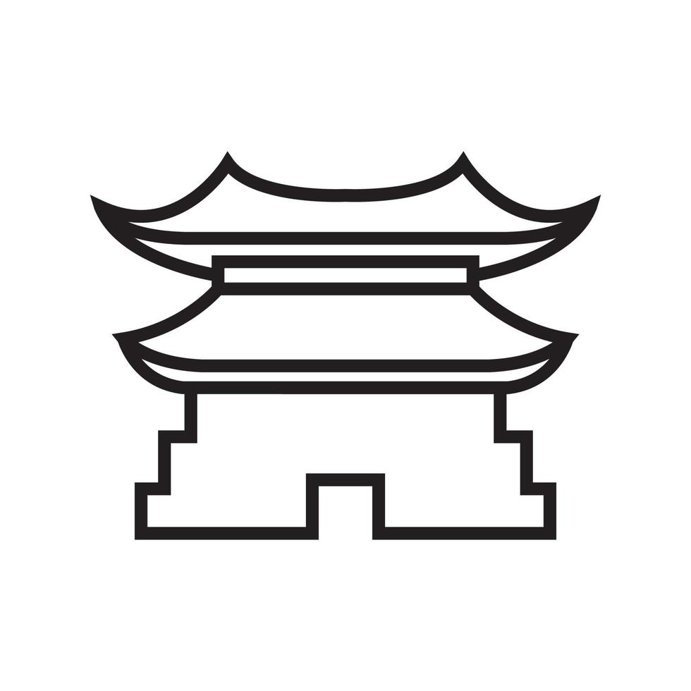 korean building gate culture logo design vector graphic symbol icon illustration creative idea