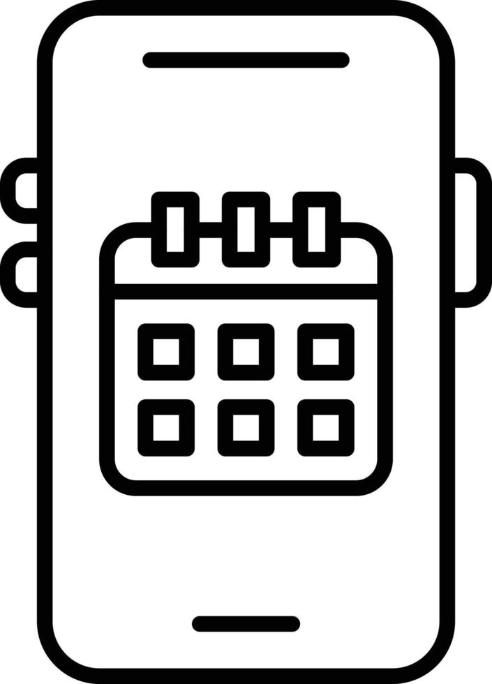 Mobile Calendar Icon Style vector