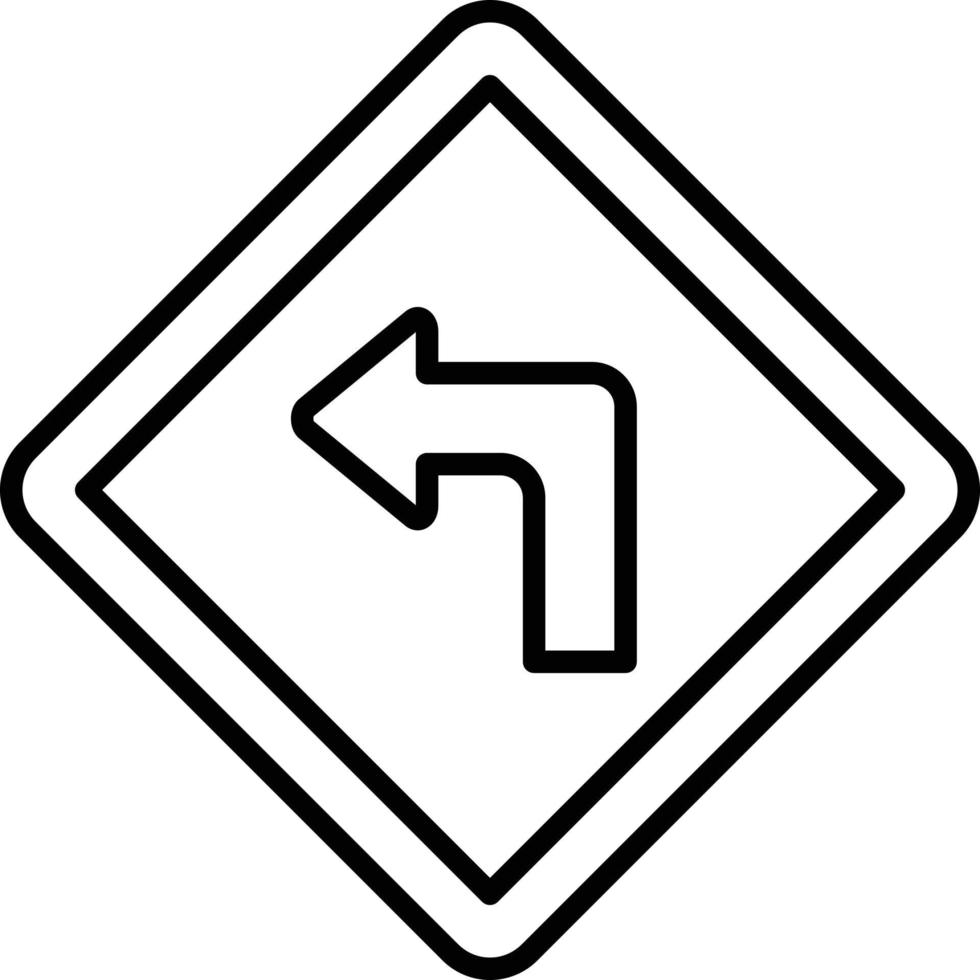 Turn Left Icon Style vector