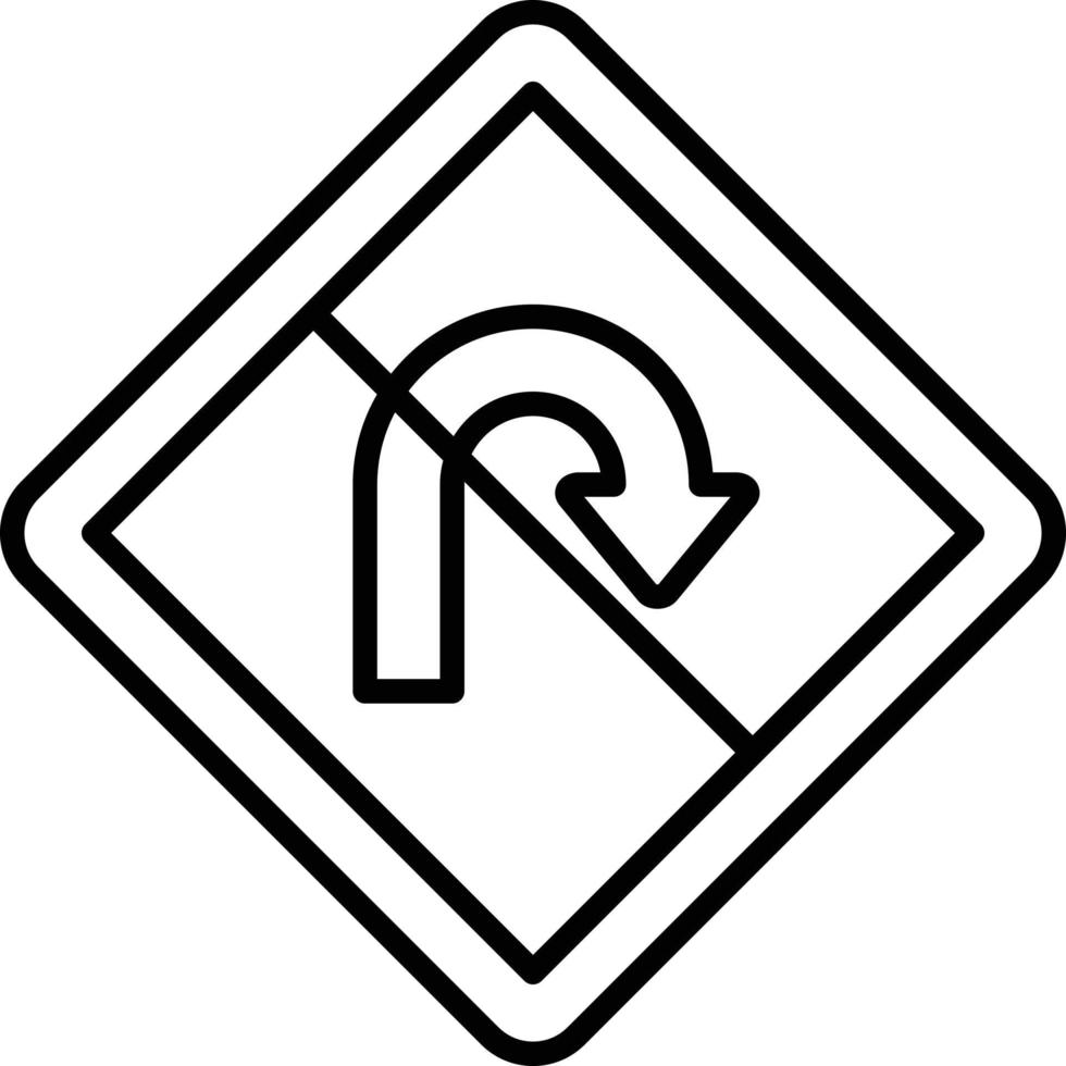 No U Turn Icon Style vector
