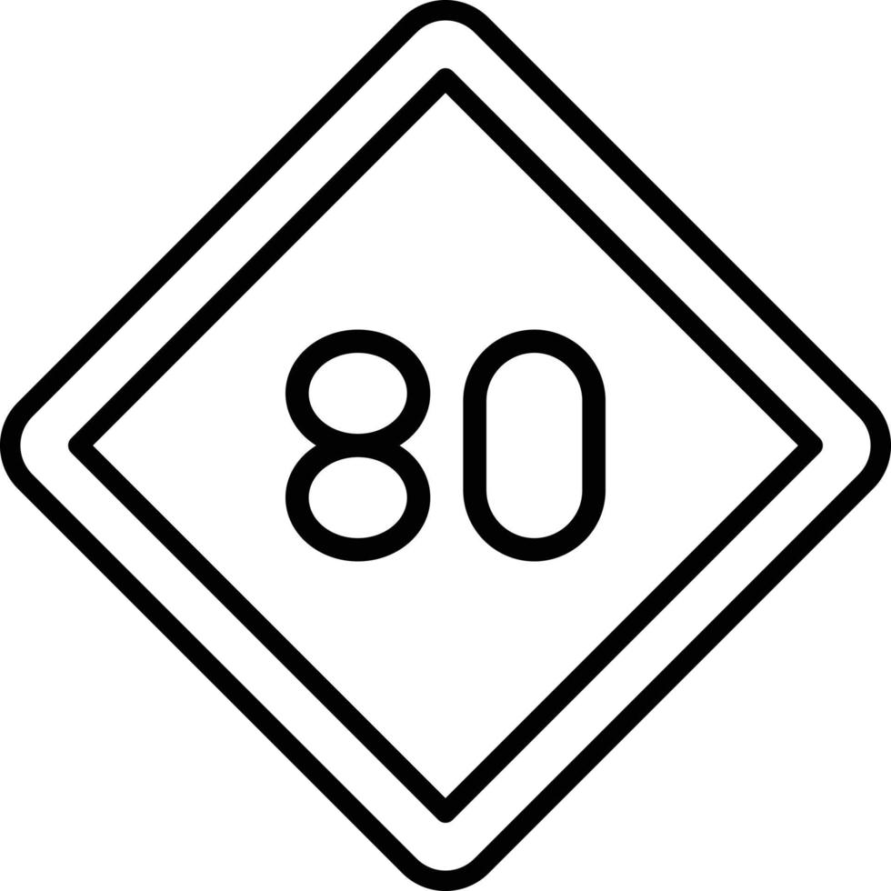 80 Speed Limit Icon Style vector