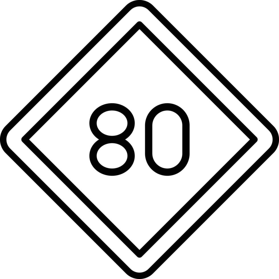 estilo de icono de límite de velocidad 80 vector