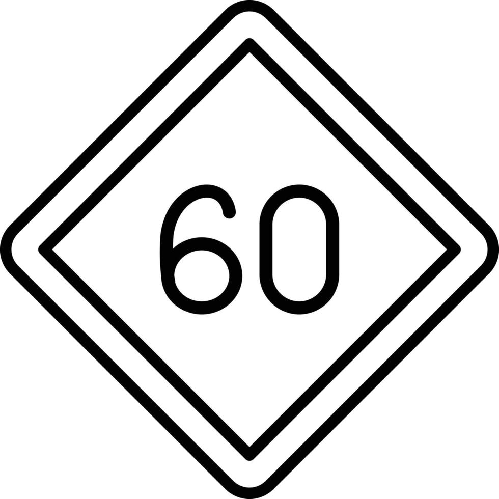estilo de icono de límite de velocidad 60 vector