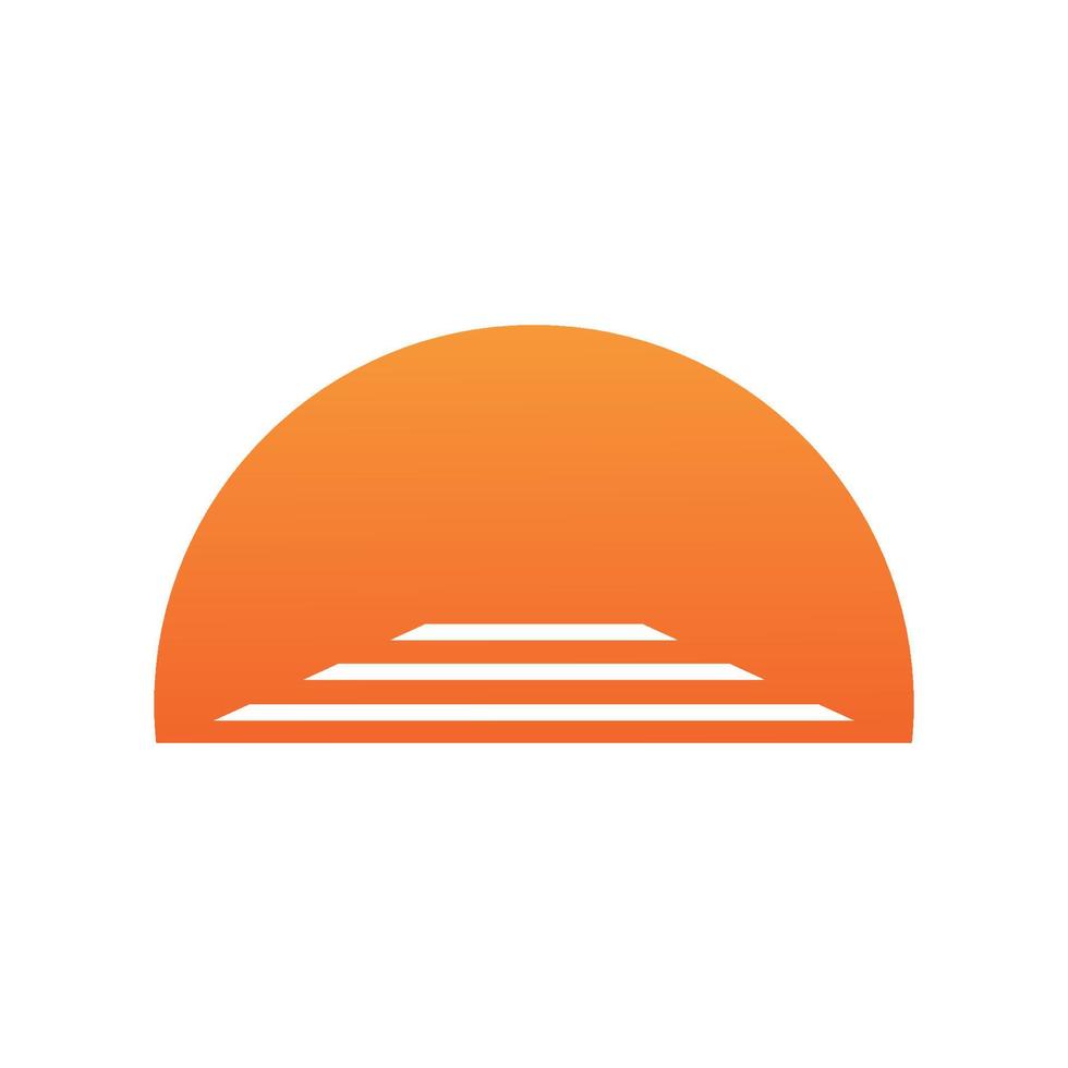 muelles con ilustración de icono de vector de logotipo moderno puesta de sol