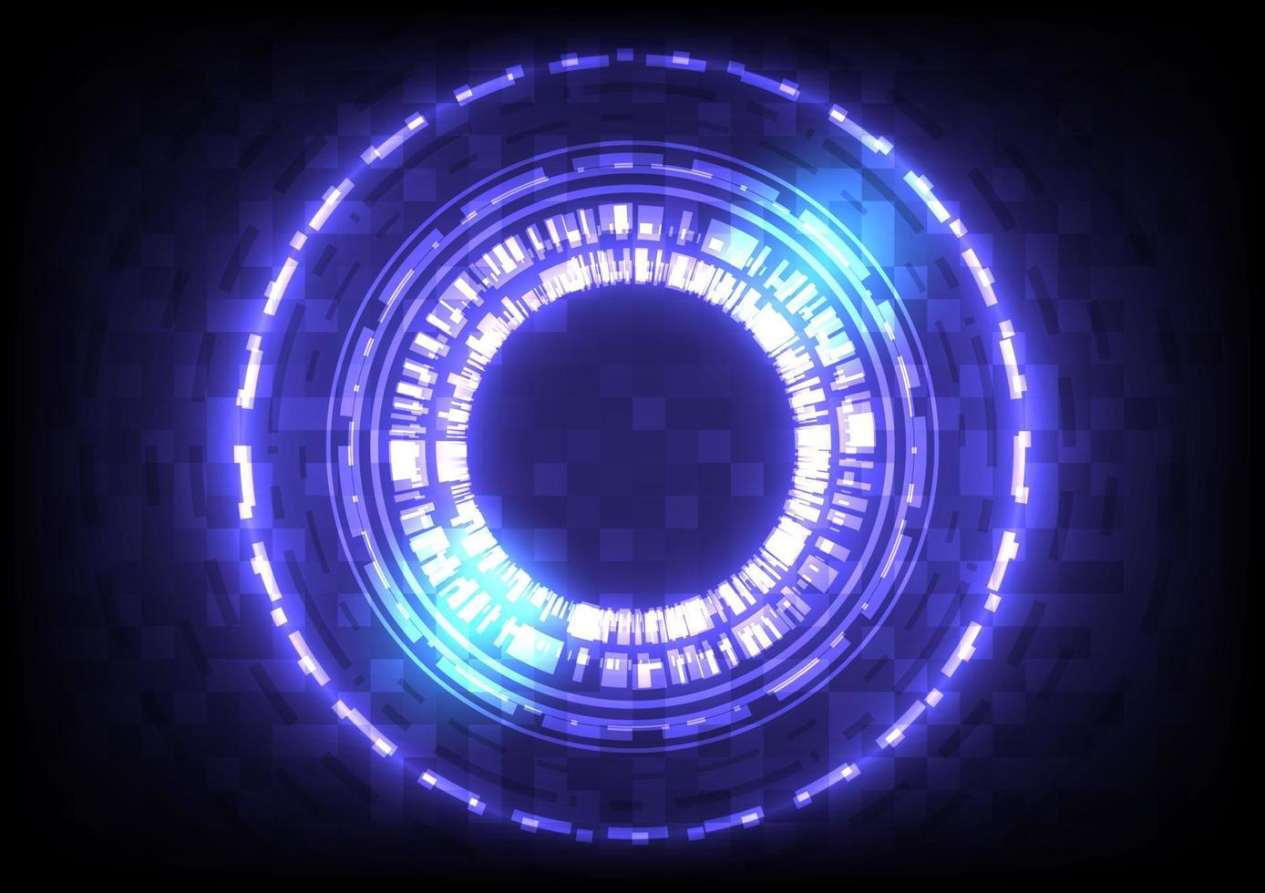 marco infográfico digital. holograma abstracto de fondo de alta tecnología. innovación eléctrica de tecnología de realidad virtual. interfaz de placa de circuito. círculo de hud brillante de ciencia ficción futurista vector