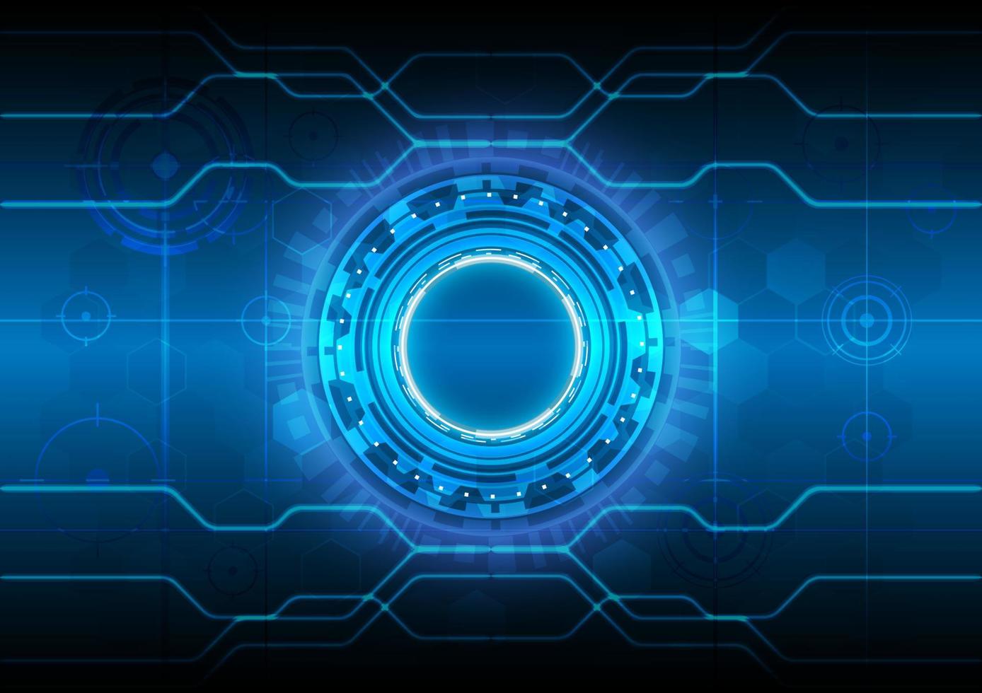 Futuristic Sci-Fi glowing HUD user. Engineering of data science. Digital infographic frame. Abstract hologram hi-tech background. Virtual reality technology electric innovation vector