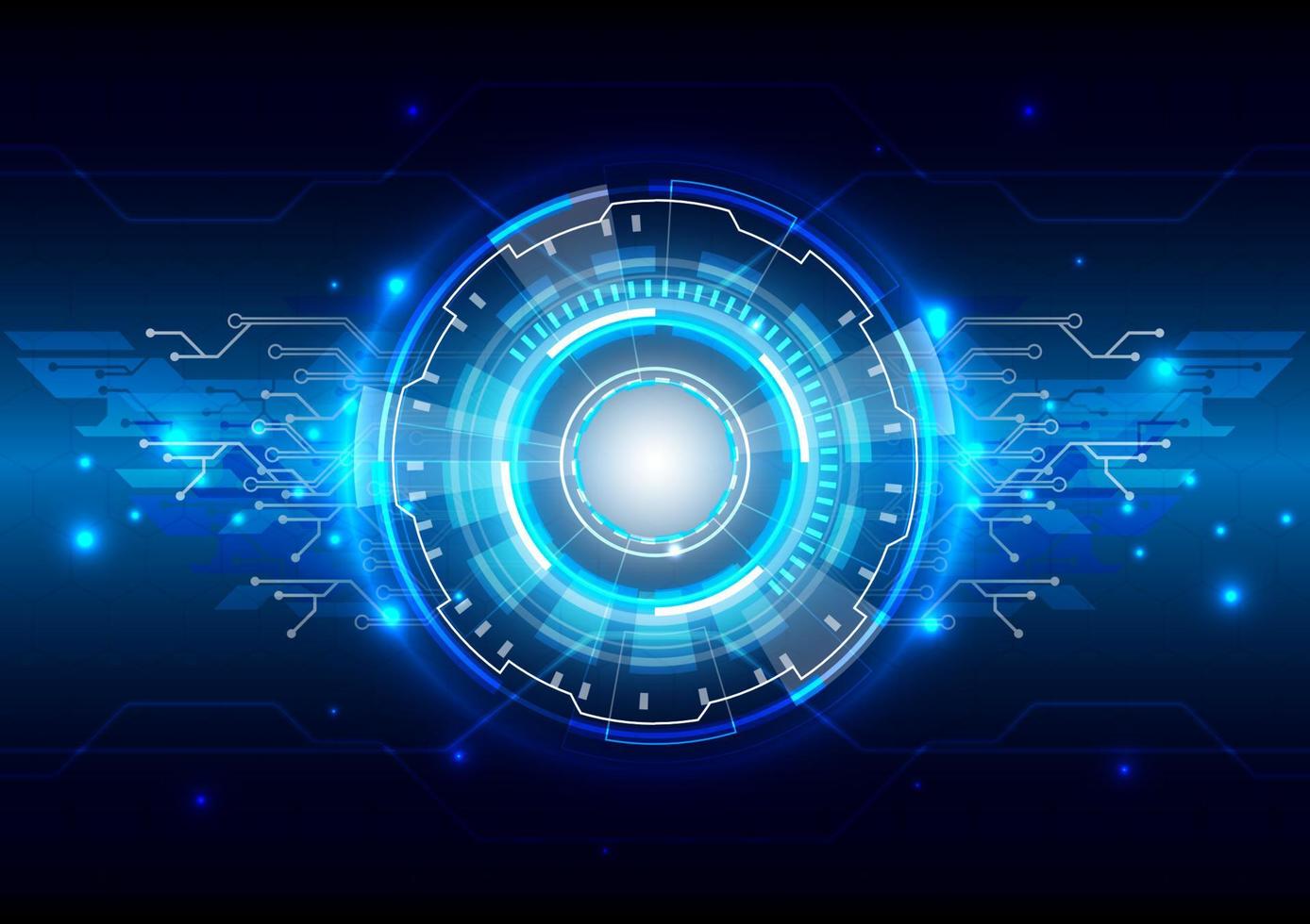 Lines and dots. Futuristic Sci-Fi glowing HUD element. Abstract hi-tech background. Head-up display interface. Virtual reality technology innovation screen. Circle engineer hologram vector