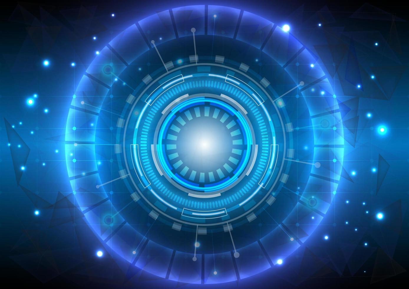 Lines and dots. Futuristic Sci-Fi glowing HUD and polygon. Abstract hi-tech background. Digital engineer interface. Virtual reality technology innovation of connection vector