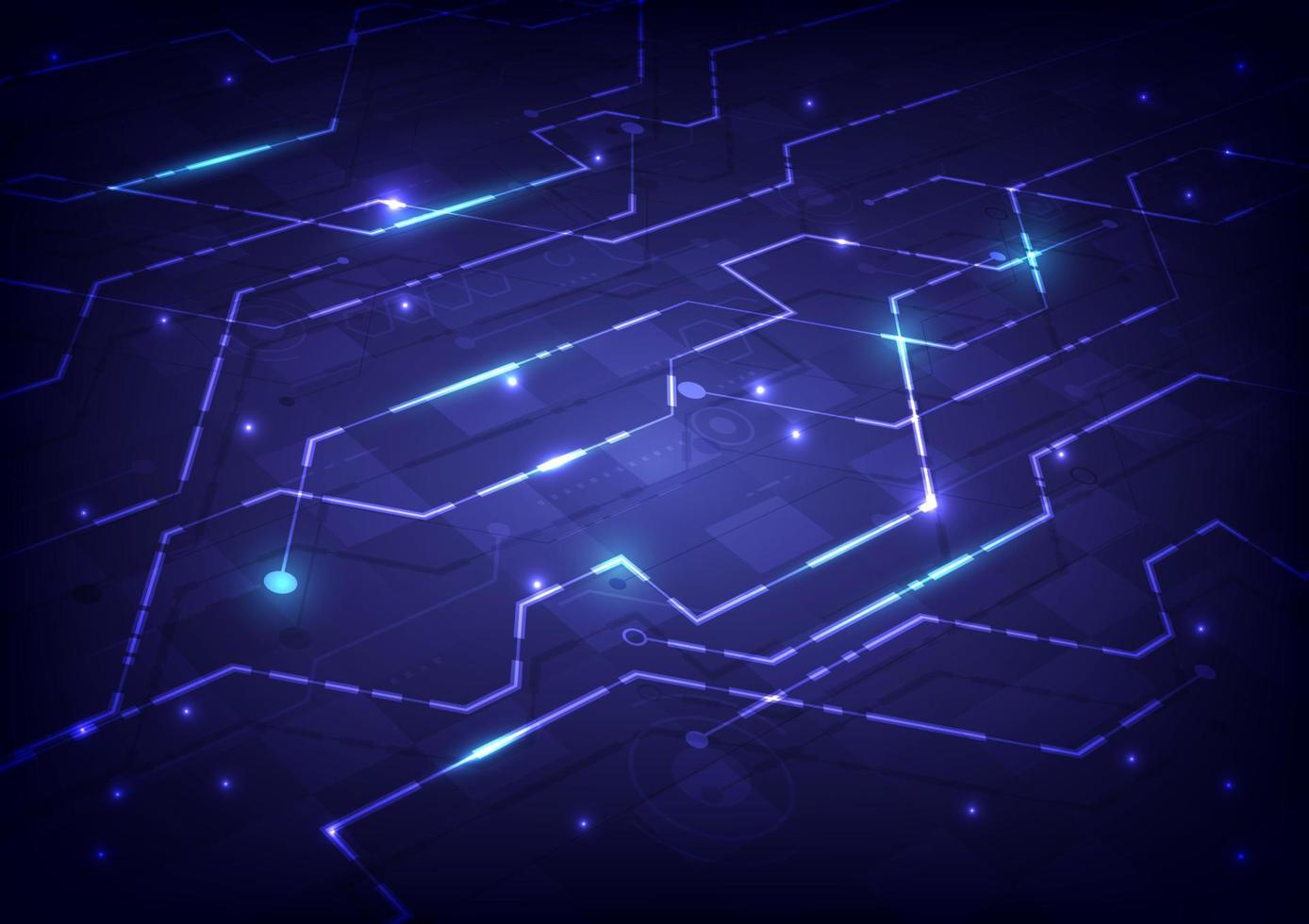 Abstract hi-tech background. Virtual reality futuristic technology and circuit board. Futuristic Sci-Fi interface. Digital computer infographic of engineer. Data science. Placeholder, landing page vector