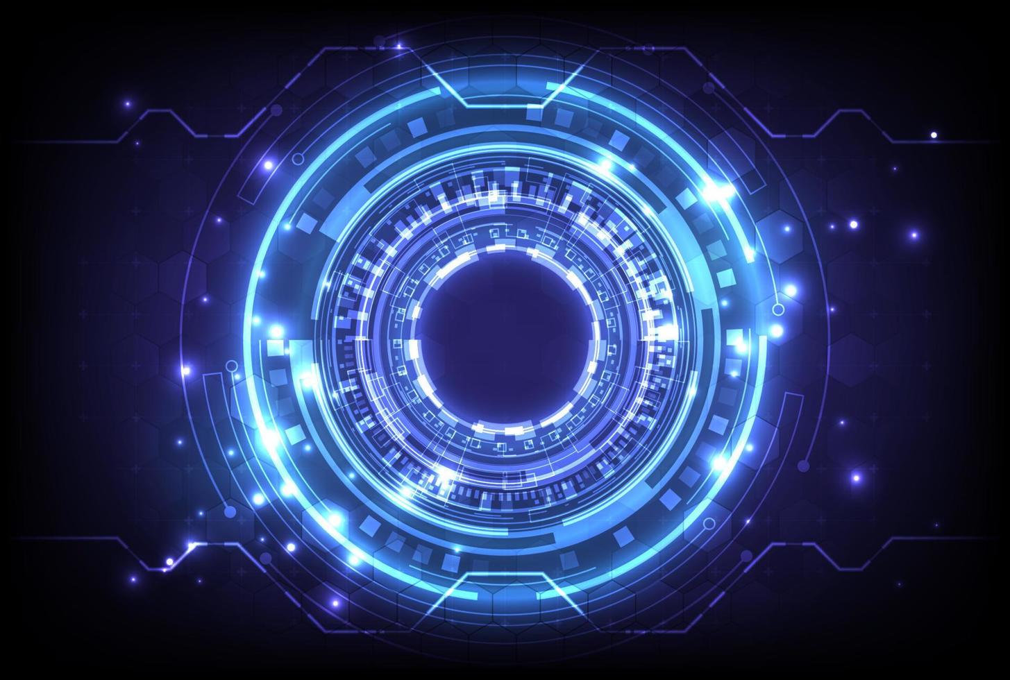 Futuristic Sci-Fi glowing HUD element. Abstract engineer hi-tech background. Data computer of head-up display interface. Virtual reality technology innovation screen vector