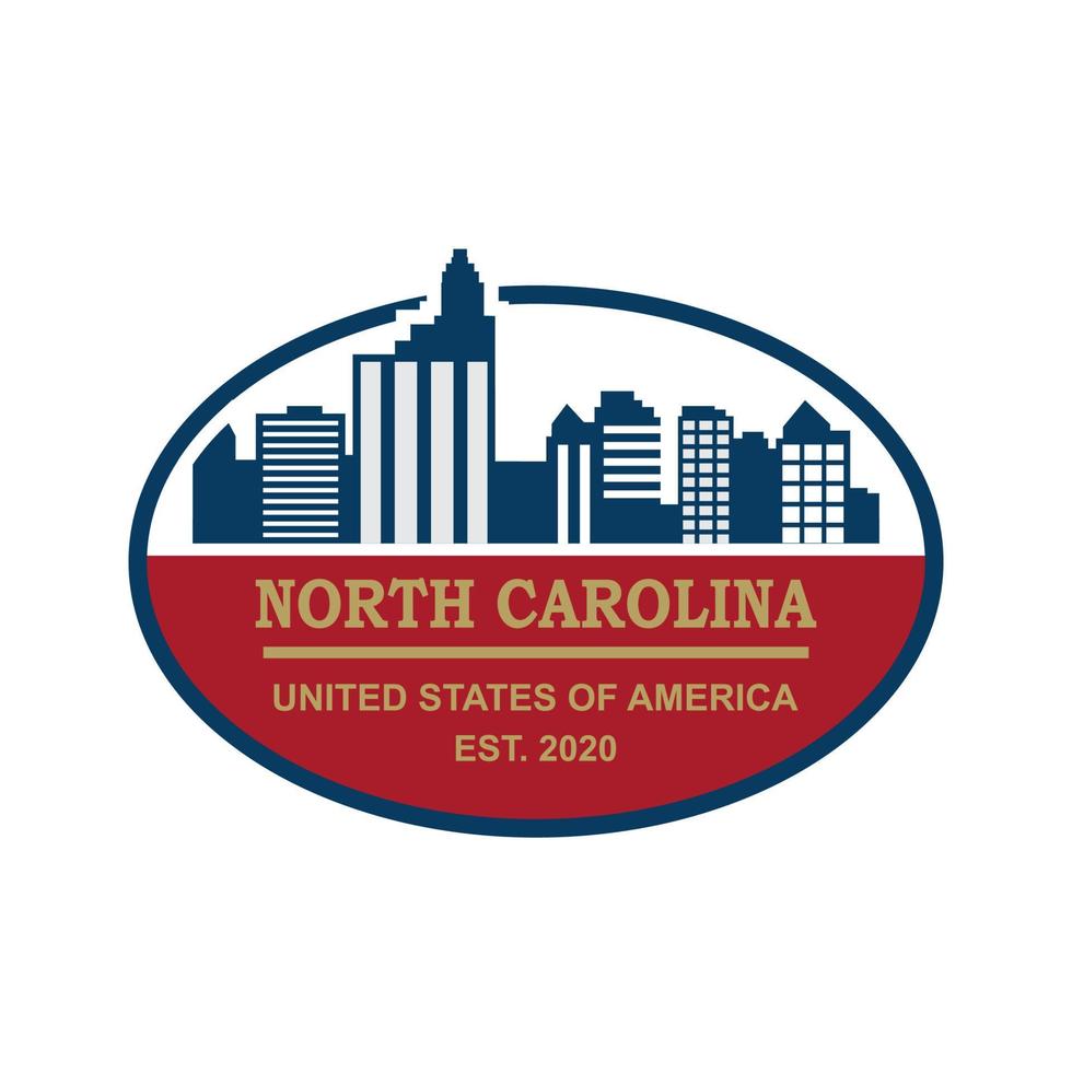 north carolina skyline vector logo