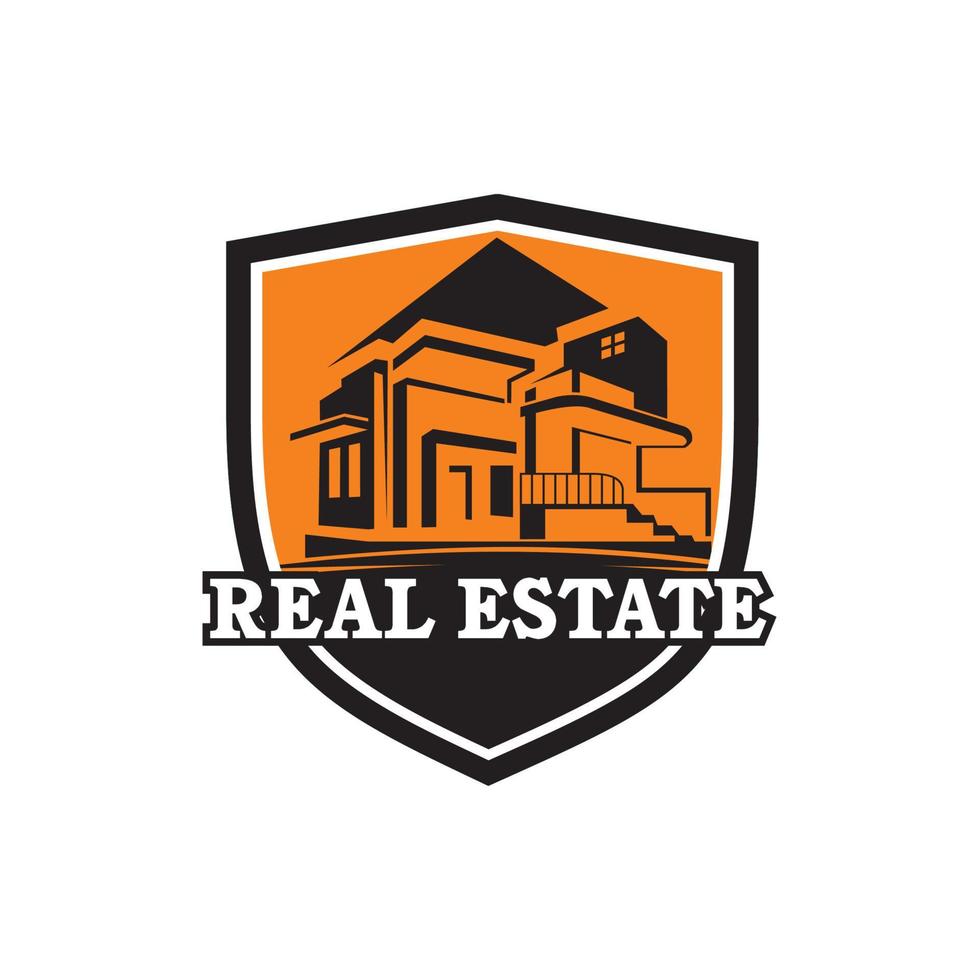 logotipo de bienes raíces, logotipo de construcción vector