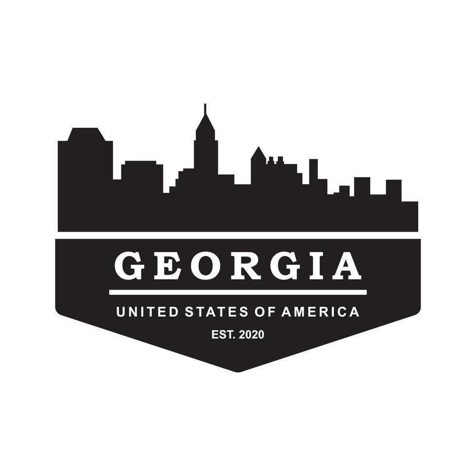 georgia skyline silhouette vector logo