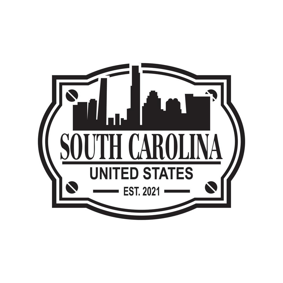 south carolina skyline silhouette vector logo