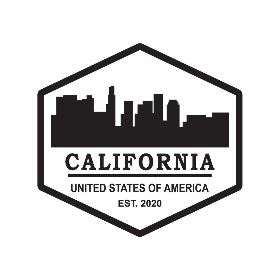 logotipo de vector de silueta de horizonte de california