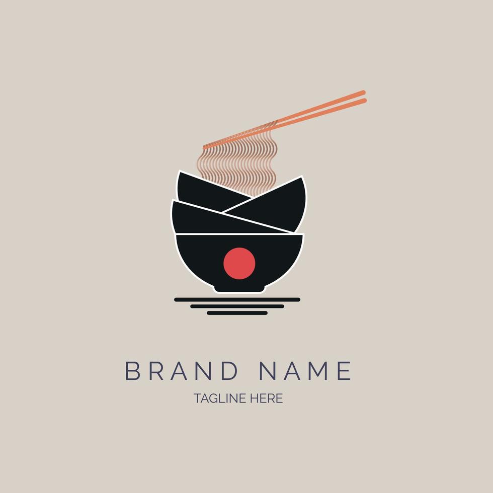 plantilla de diseño de logotipo de fideos ramen para restaurante de marca o empresa y otros vector