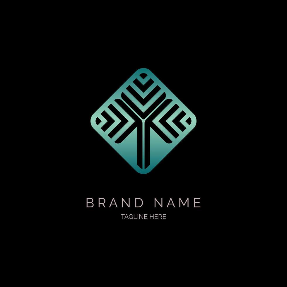 square modern geometric logo template design for brand or company and other vector