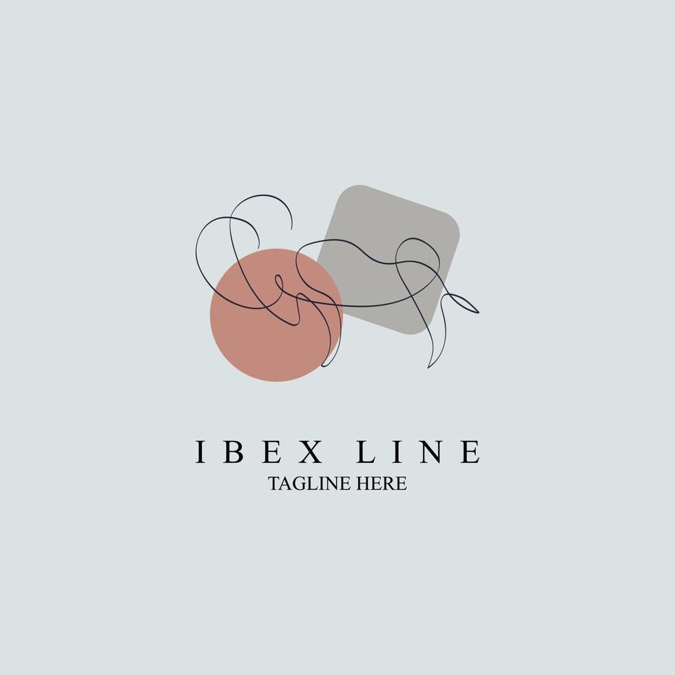 Ibex goat line style  logo template design for brand or company and other vector