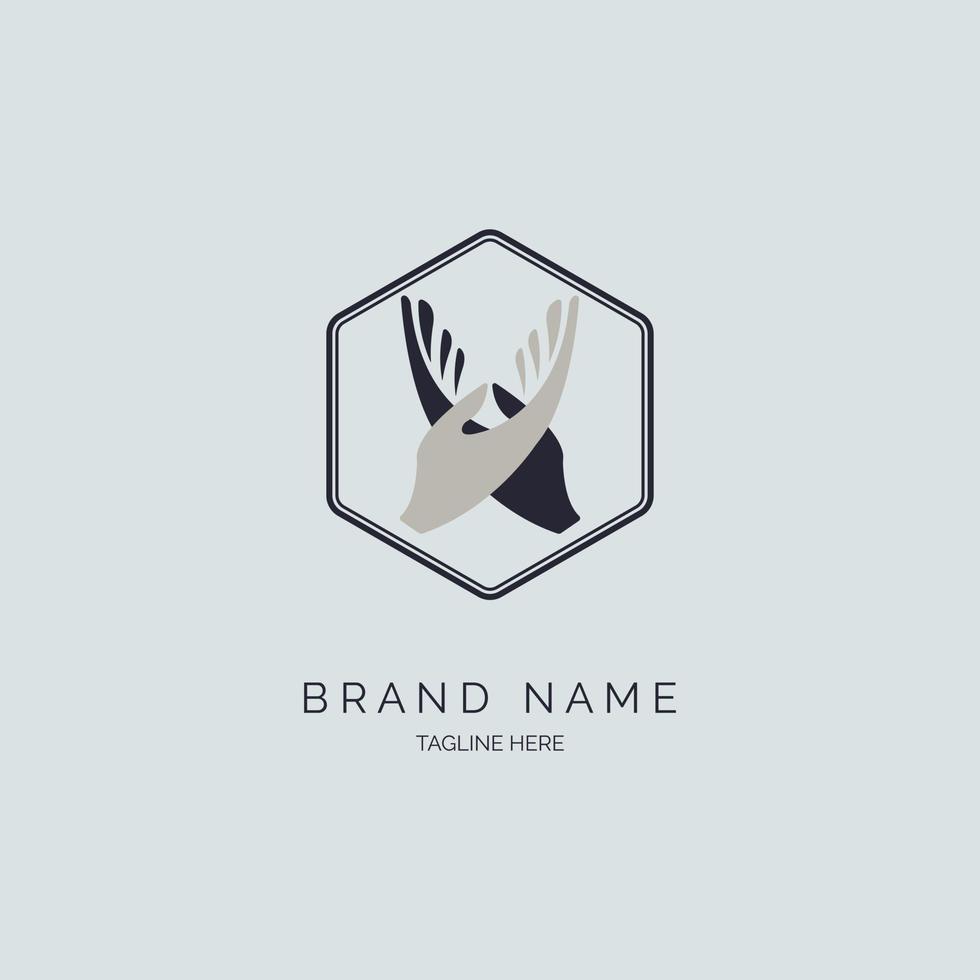 vector de plantilla de diseño de logotipo de mano para marca o empresa y otros