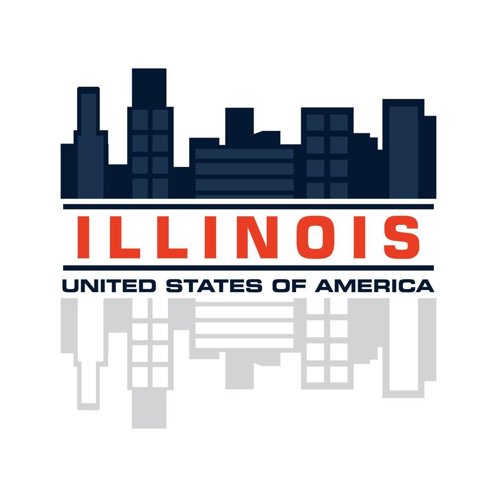 vector de horizonte de Illinois, logotipo de rascacielos de Chicago