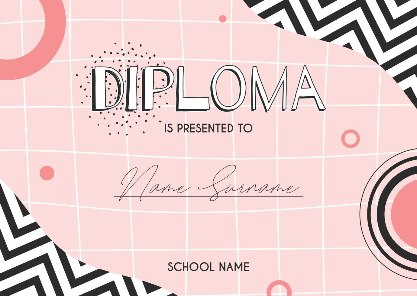 Diploma certificate concept template vector