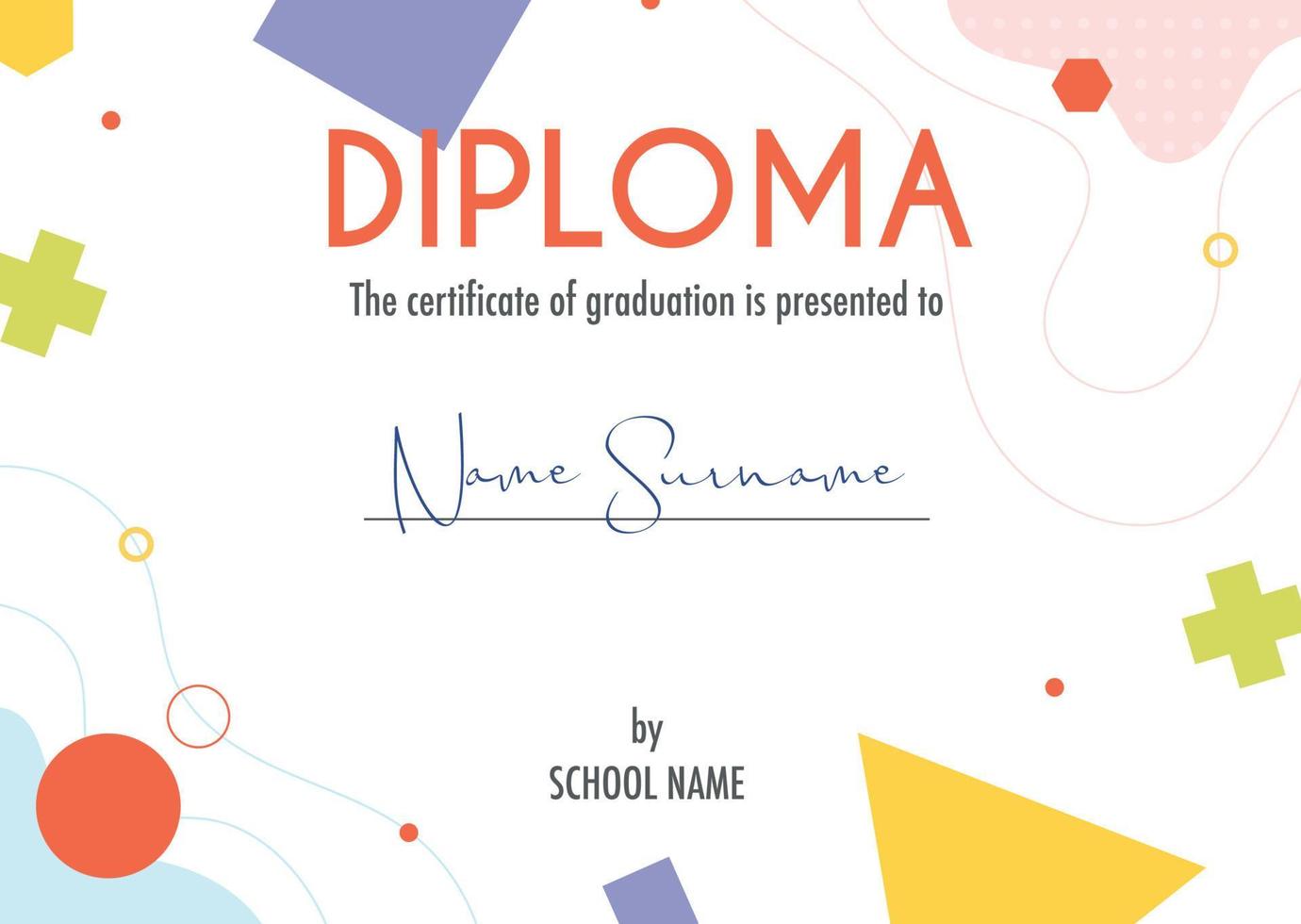 plantilla de concepto de certificado de diploma vector