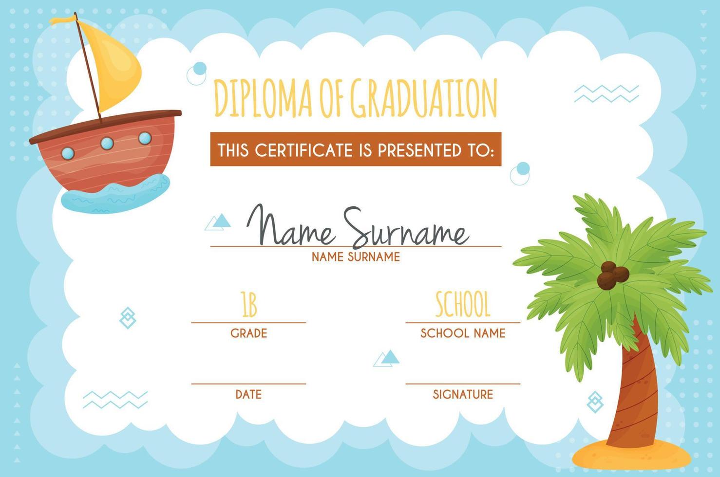 plantilla de concepto de certificado de diploma vector