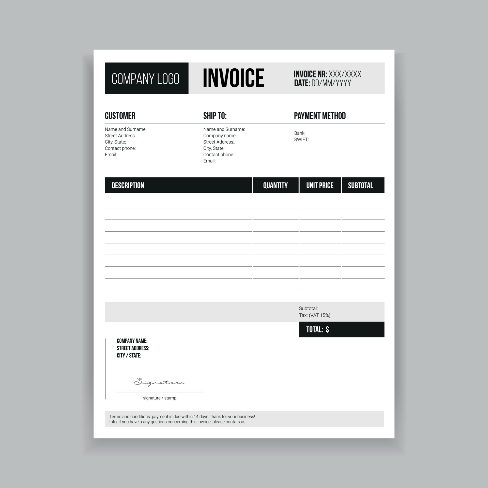 Invoice business paper template vector 5551087 Vector Art at Vecteezy