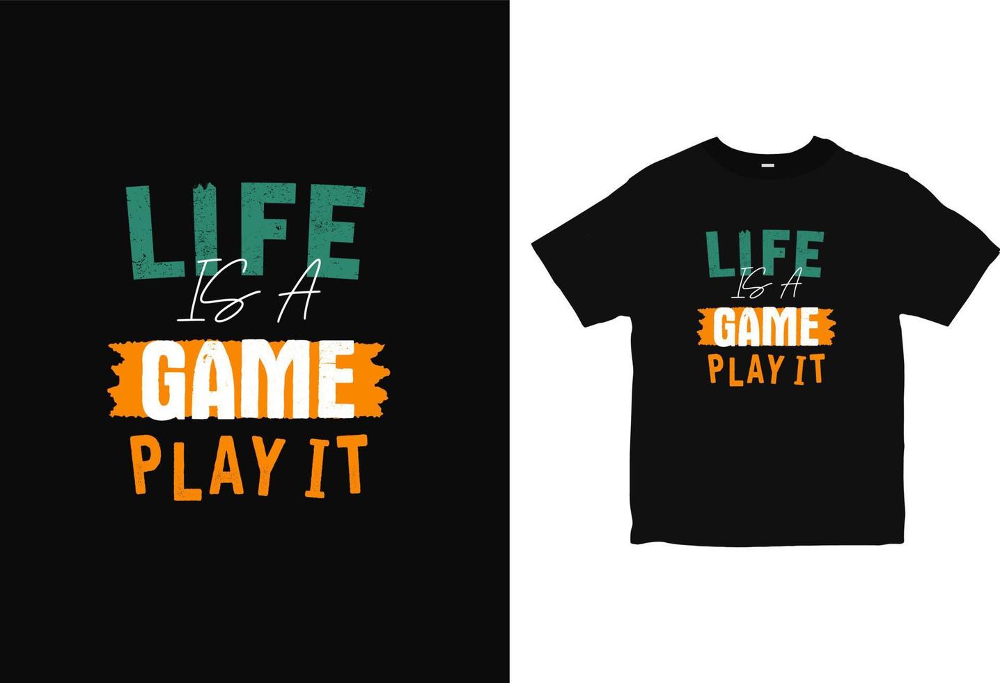 la vida es un juego, juega al diseño de camisetas. tipografía motivación citas camiseta vector