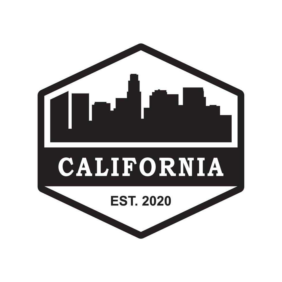 california skyline silhouette vector logo