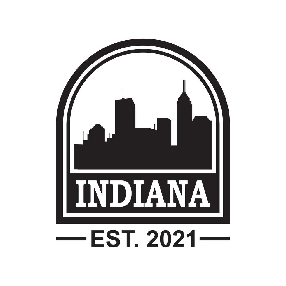 indiana skyline silhouette vector logo