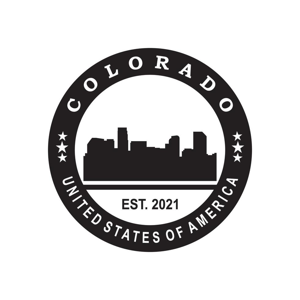 logotipo de vector de silueta de horizonte de colorado