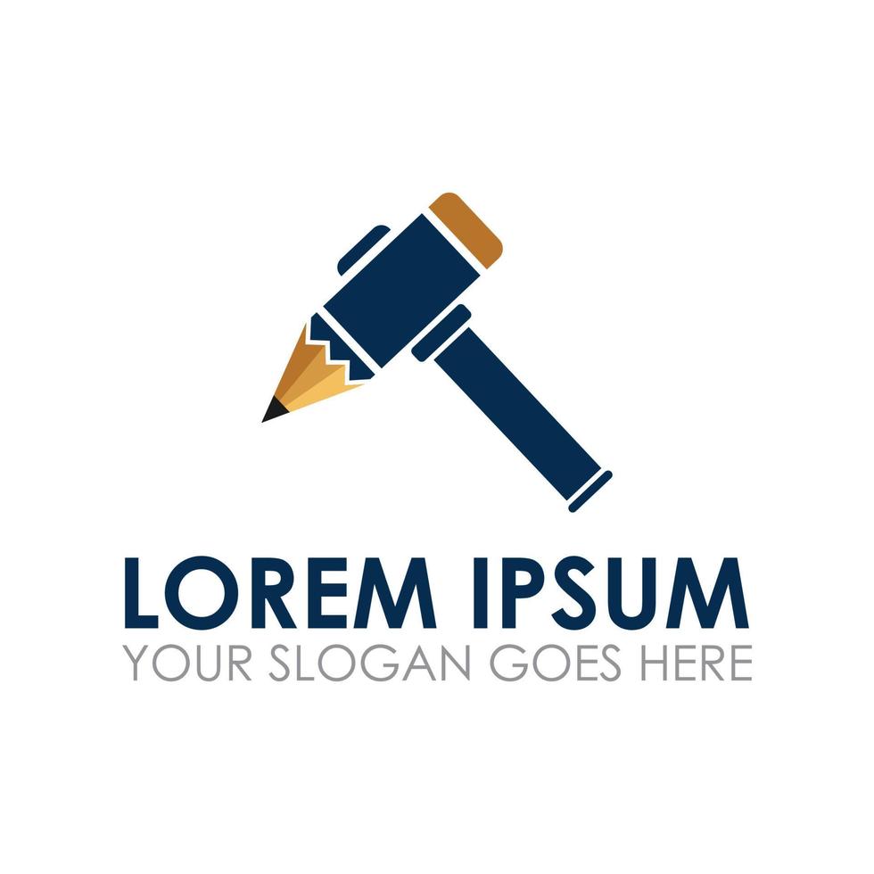 hammer pen vector , law logo vector