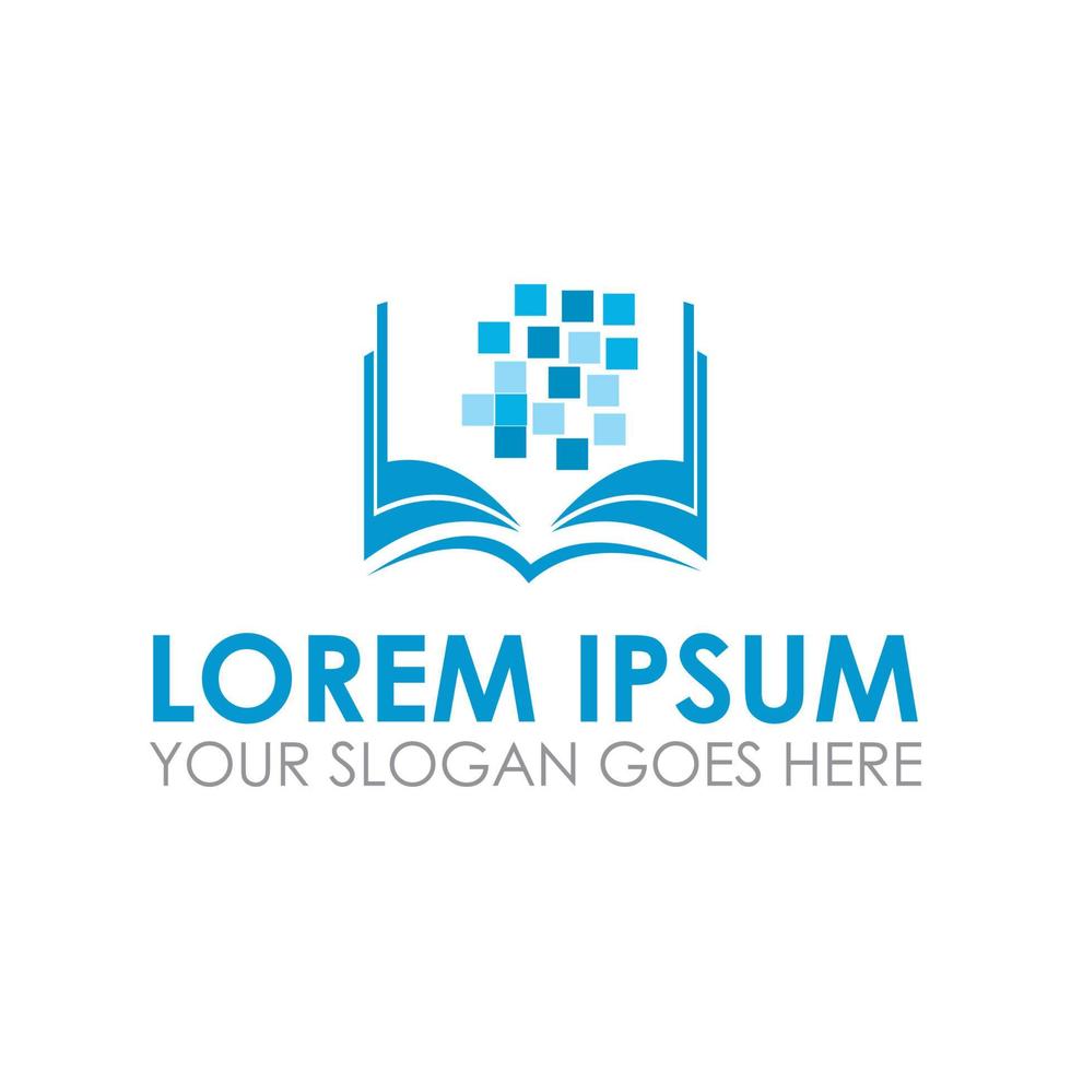digital book vector , library logo
