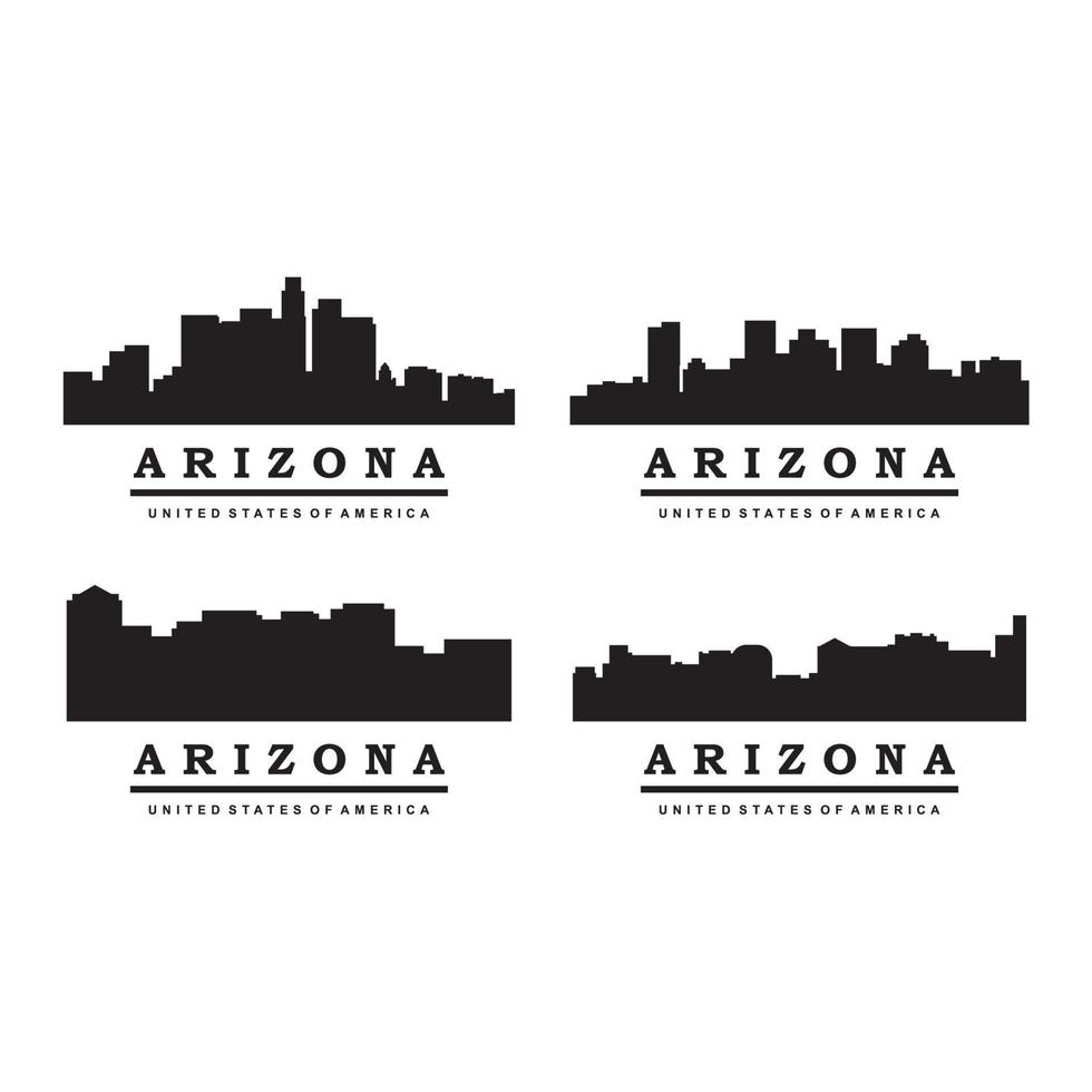 a set of arizona skyline silhouette vector