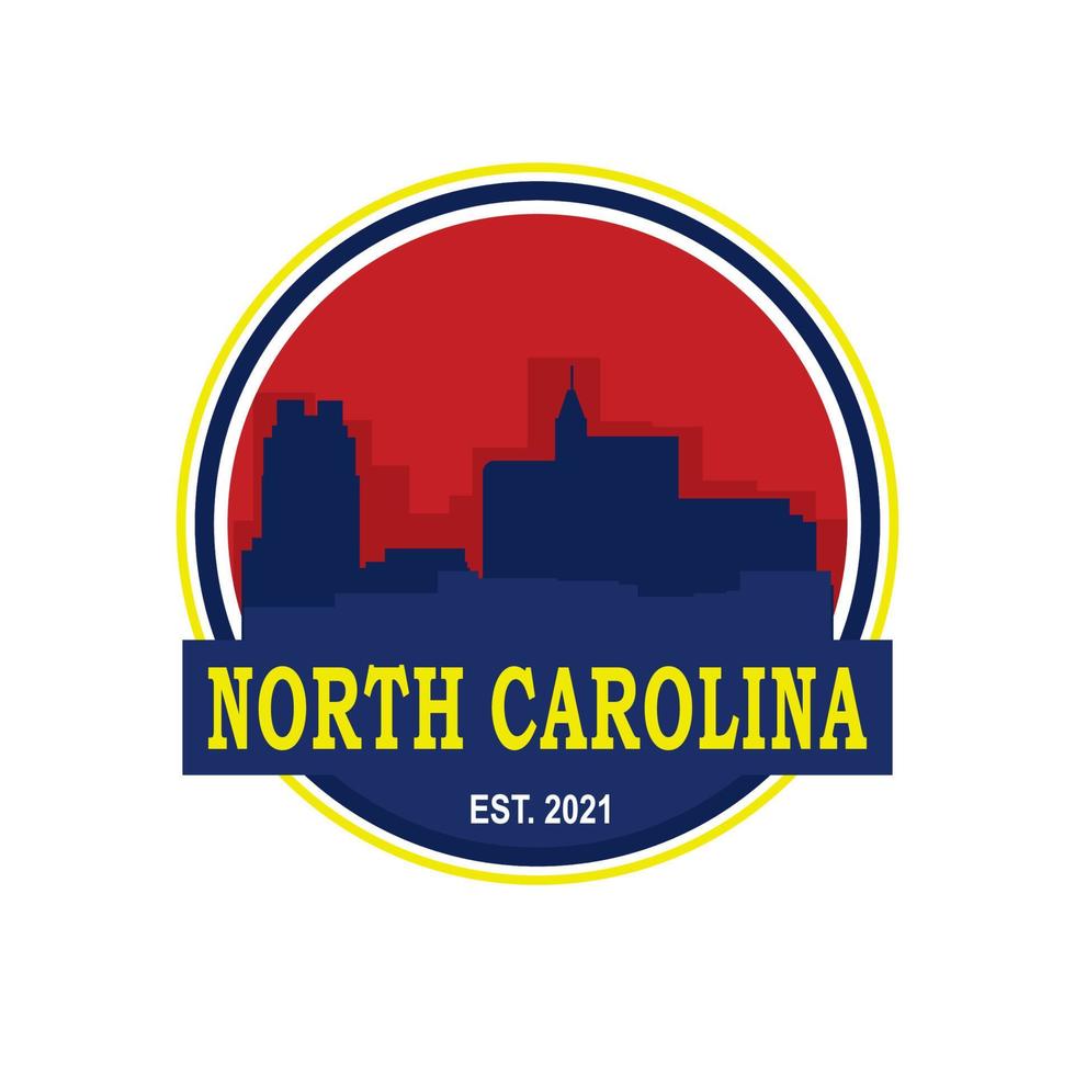 north carolina skyline vector logo