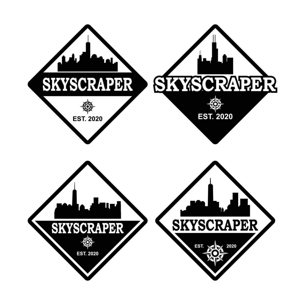 un conjunto de logotipos de paisajes urbanos, un conjunto de logotipos de arquitectura vector