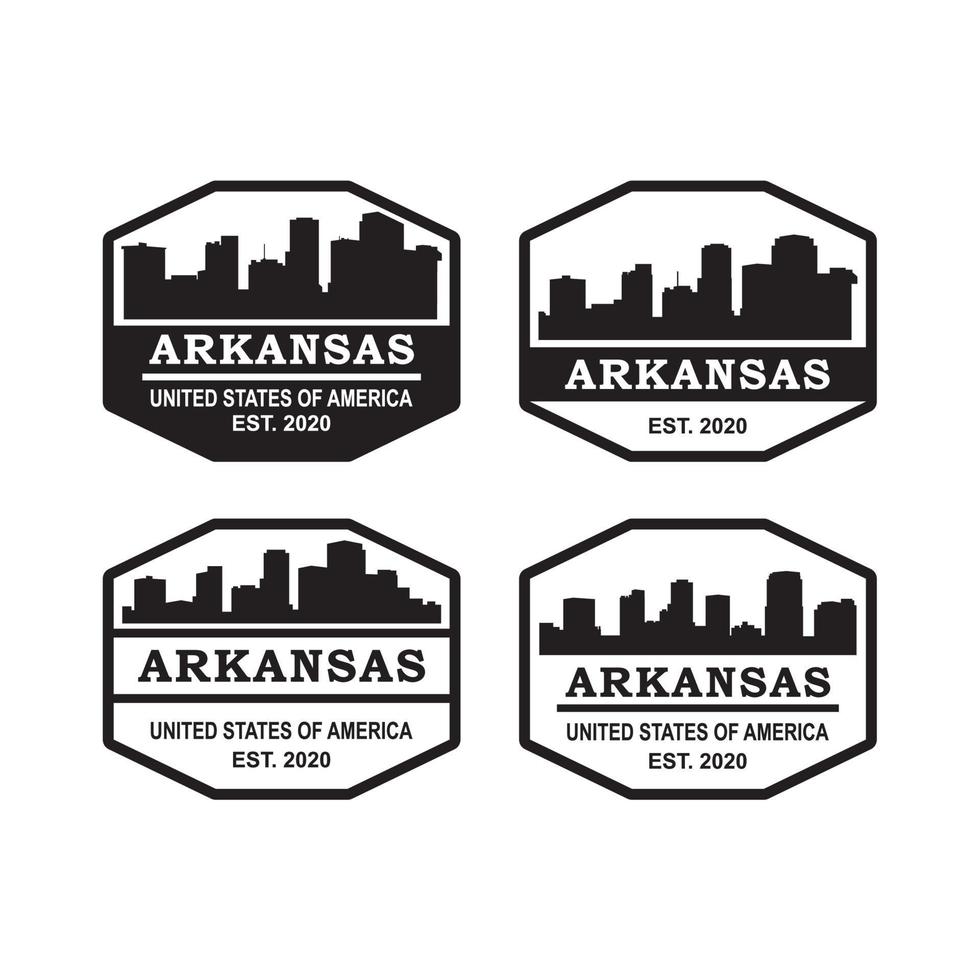 arkansas skyline silhouette vector logo