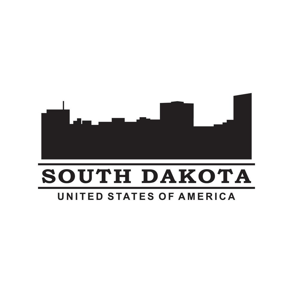 logotipo de vector de silueta de horizonte de dakota del sur