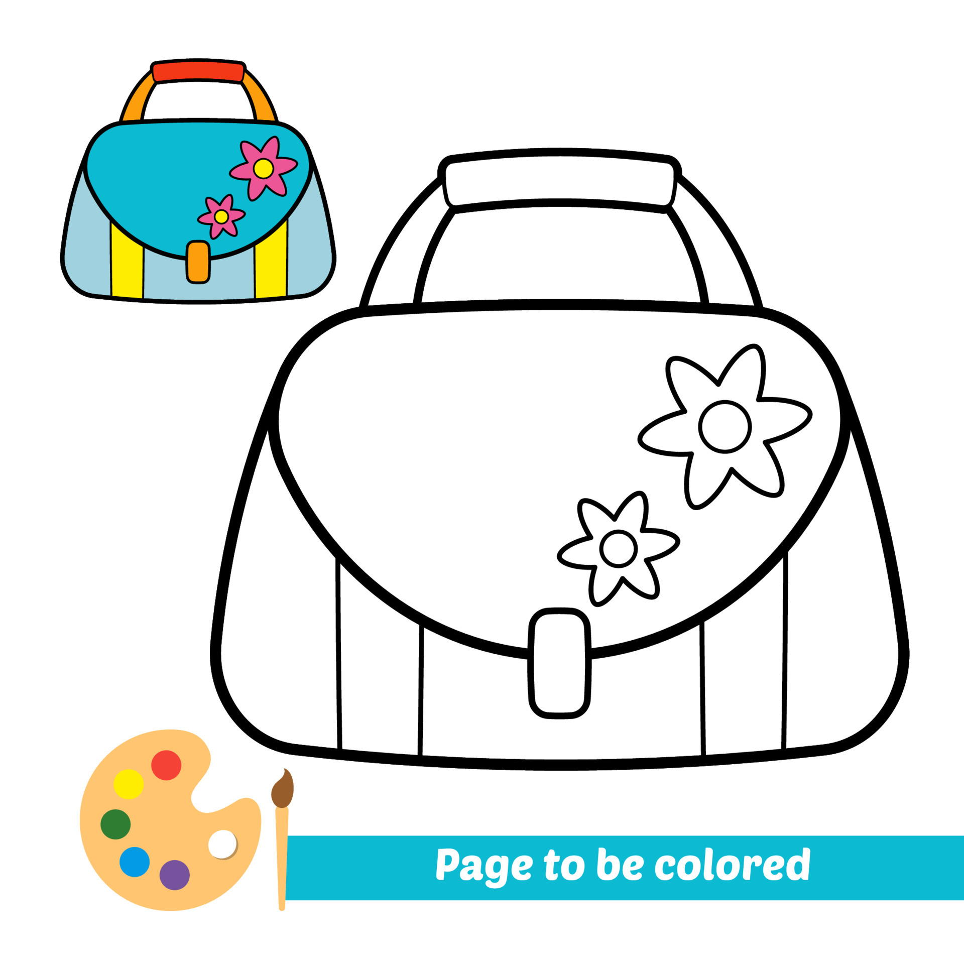 coloring book for kids bag vector 5552552 vector art at vecteezy