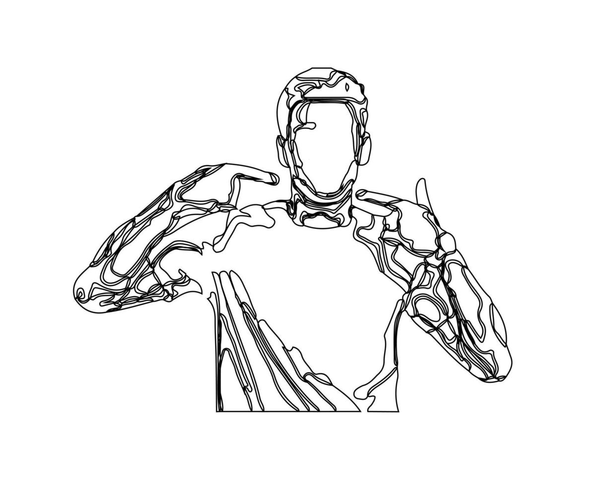 man line art illustration vector